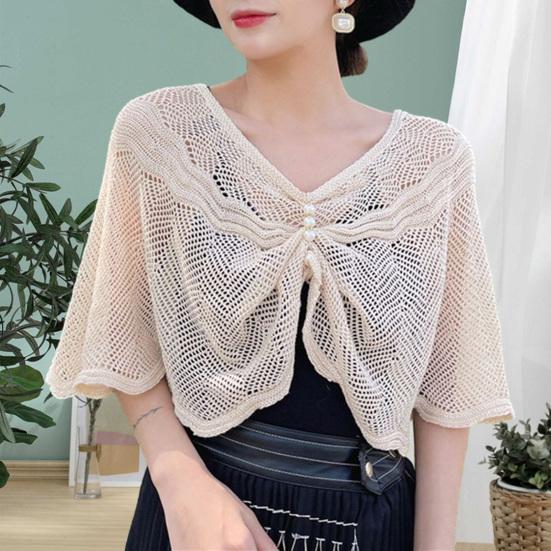 Кардиган от солнца однотонный с полурукавами, очень тонкая шаль-пальто, защита от солнца, дышащая сетка, накидка на сарафан, топы, повседневная одежда, женская одежда