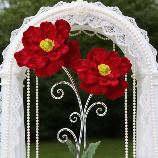 Большой бархатный искусственный цветок магнолии Рождественский искусственный красный цветок пуансеттии для свадебной вечеринки Рождественский домашний декор