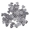 100pcs Heart Shaped Patches Iron On Black White Grids Embroidered DIY Applique Patches for Clothes