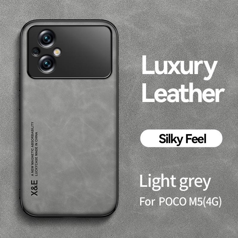 Для Poco M5 чехол кожа овчина текстура задняя крышка мягкая рамка противоударный чехол для телефона Xiaomi Poco M5 4G