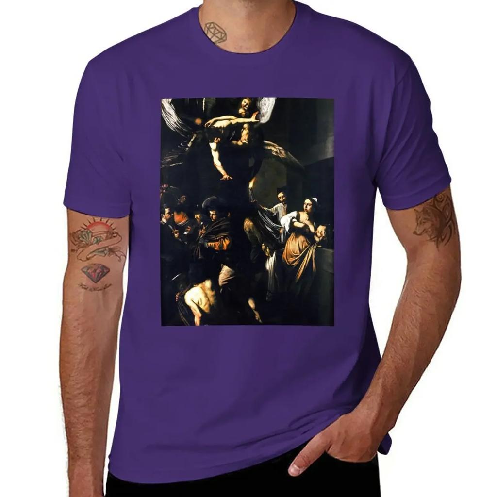 High Resolution Caravaggio The Seven Works Of Mercy 1607 T-Shirt cute clothes custom t shirts summer top tall t shirts
