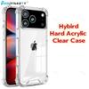 Гибридный Жесткий Акриловый Прозрачный Чехол для iPhone 17 17 Air 17 Pro Max 16 15 14 13 12 11 ProMax Противоударная Прозрачная Задняя Крышка с Подушками безопасности