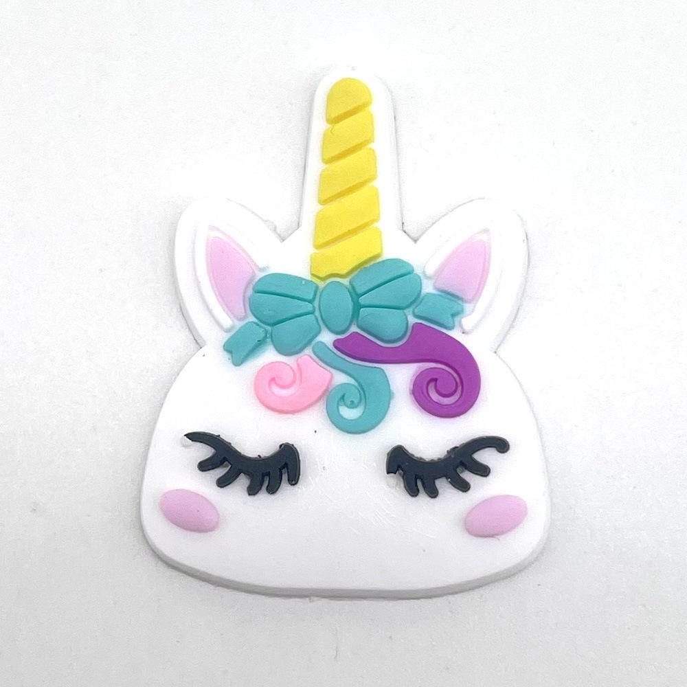 Милые мультяшные пряжки для клогов в виде цветка единорога - Съемные и из мягкой резины украшения для садовой обуви