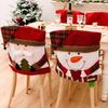 Christmas Decoration Chair Cover Stool Set Chair Cover Home Decoration Ornament Santa Claus Snowman Chair Cover