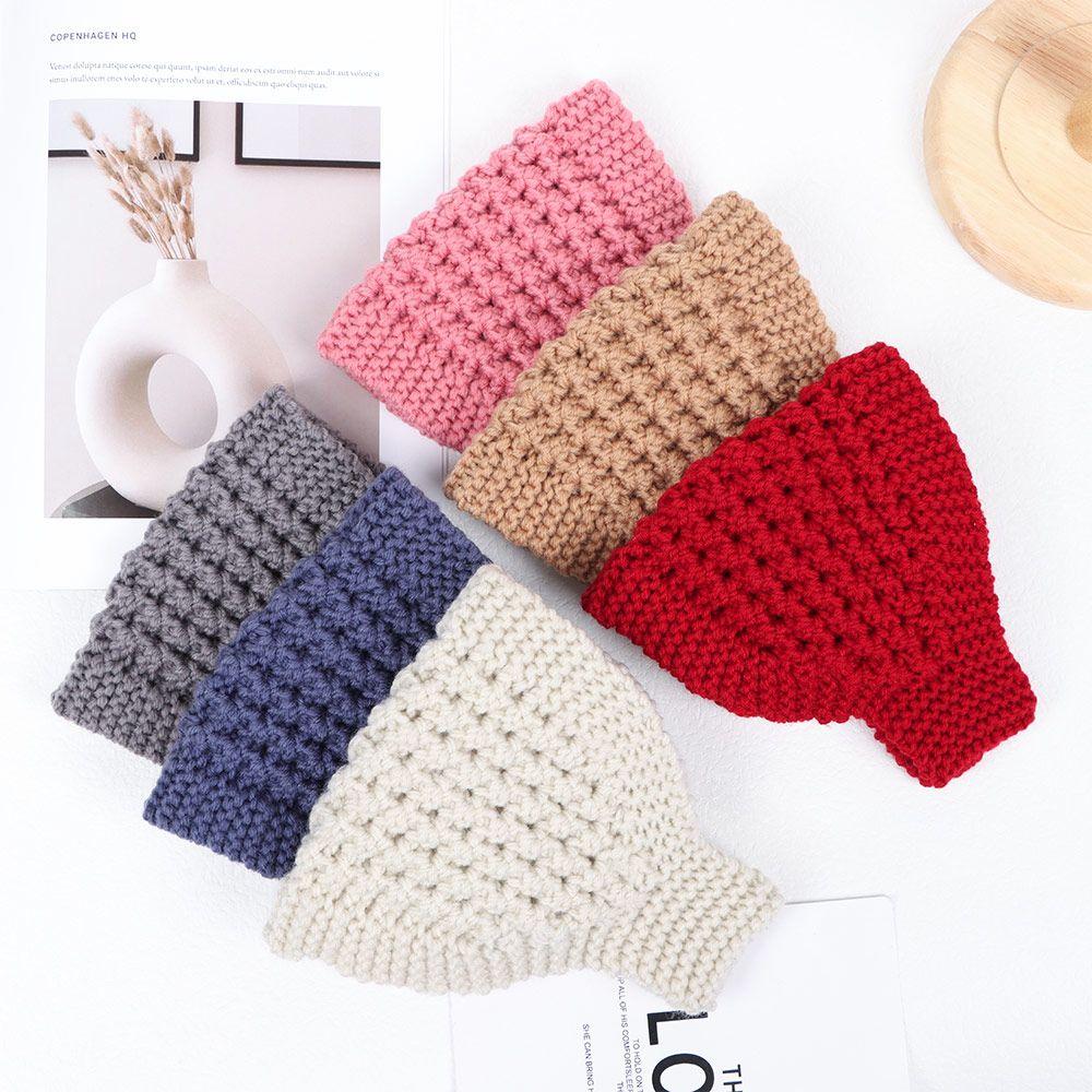 Warm Soft Stretch Scarf for Girls Warmers Hat Head Wraps Knitted Turban Winter Headbands