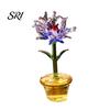 Elegant Mini Flower Design Handcraft Glass Flowers Figurines Hand Blown Potted Desktop Decoration Ornament Collectible Floral Gifts for Mother's
