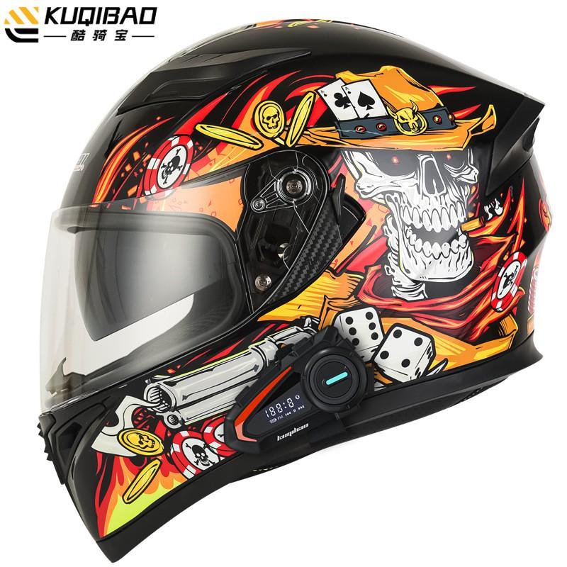 Motorcycle Full Face Helmet Dual Visor Bluetooth 3C Certified All Season Safety Riding