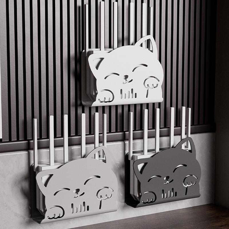 Настенный Беспроводной Wifi Роутер Полка Коробка для Хранения Форма Кошки Пластиковый Органайзер Коробка Держатель для Кабелей и Питания Коробка-Органайзер Домашний Декор