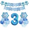 Snowflake Theme Birthday Party Balloon Set with Snowflake Pentagram Decoration Balloons