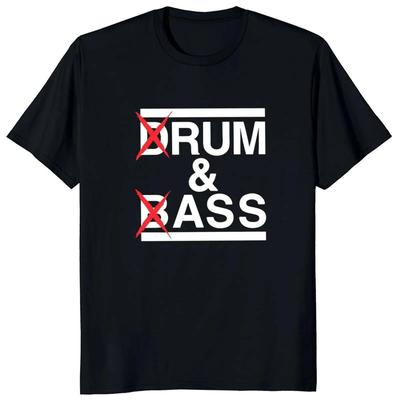 Смешная футболка Drum and Bass Шутки для любителей рома и задниц Y2k Короткий рукав 100% хлопок Мягкая Унисекс Круглый вырез Летняя футболка Топы Размер ЕС