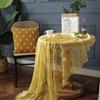 Rustic Green Lace Round Tablecloth Wedding Party Decor American Vintage Style Floral Table Cover