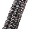 1 нить/лот 4, 6, 8, 10, 12 мм, натуральный камень лабрадорит, черный спектролит, круглые свободные бусины-разделители для изготовления ювелирных изделий, браслет «сделай сам»