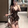 Sex Lingerie Sexy Suspender Lace Seduction Onesie Skirt Open File Hot Hollow Uniform Pajamas