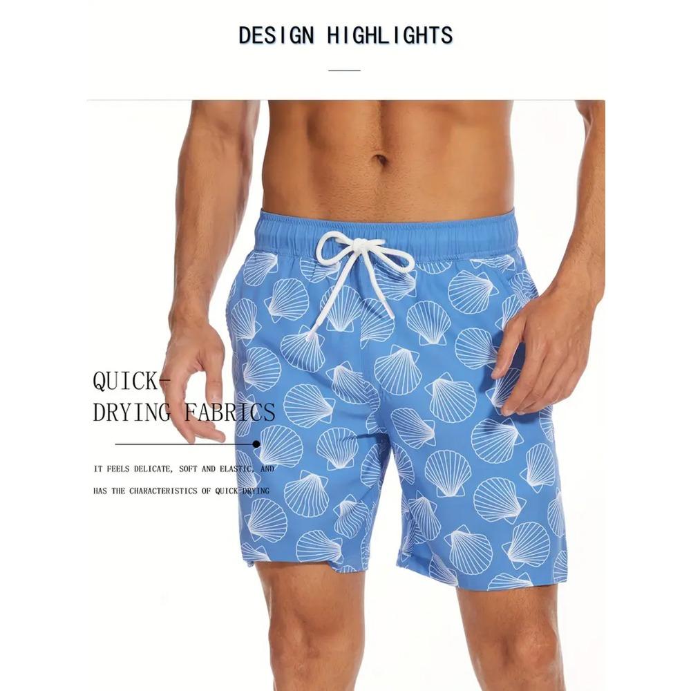 Мужские пляжные шорты - эластичные, дышащие, идеально подходят для активного отдыха летом. Двухслойные пляжные шорты