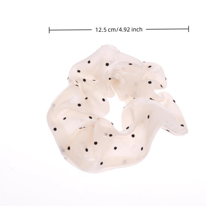 Women Oversized Scrunchies  Dot Point Mesh Hair Rope Large Fabric Elastic Hair Band Ponytail Holder Headwear