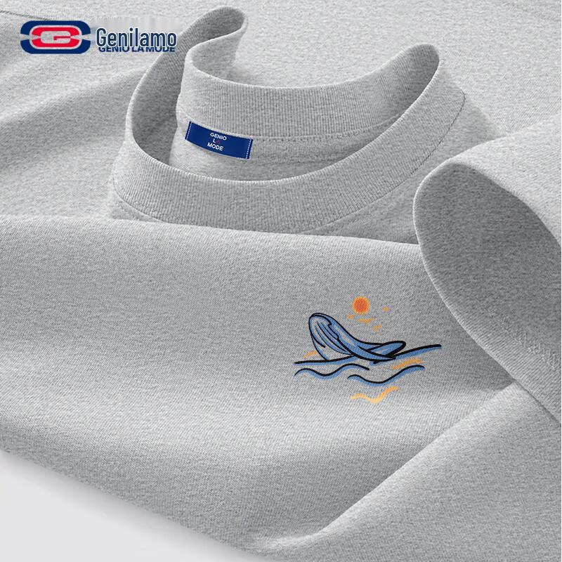 Мужская хлопковая футболка с графическим принтом свободного кроя GENIOLAMODE