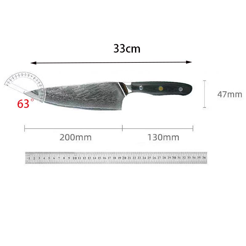 8 Inch Chef Knife 67-Layer Damascus Steel VG10 Blade G10 Handle Sharp Cleaver Slicing Kitchen Knives For Cutting Vegetables Meat