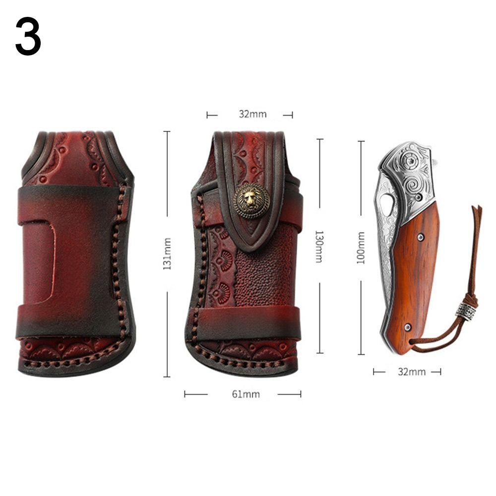 Leather Sheath Holder Pocket Hunt Flashlight Case Fold Knife Tool Camp Outdoor Carry Belt Loop Case