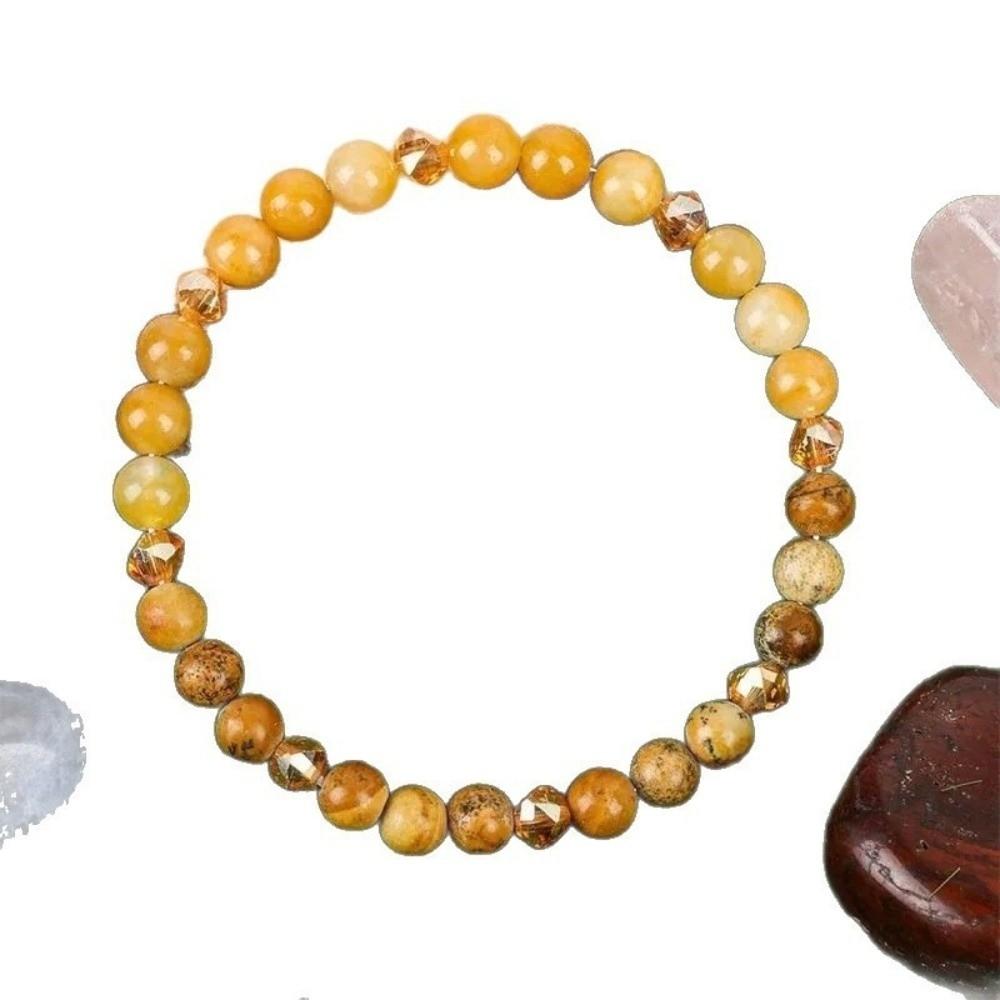 Браслет из натурального камня цитрина, изготовленный вручную, с бусинами 6 мм, браслет-цепочка для пары, парный