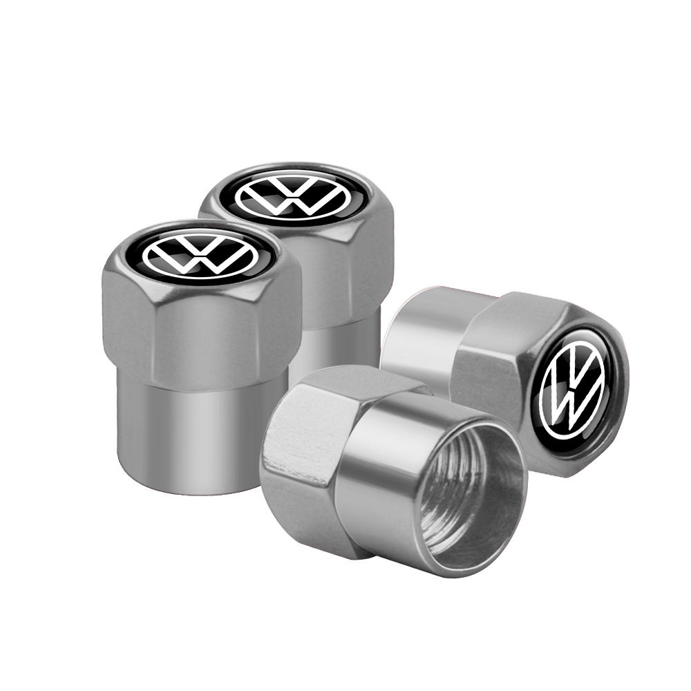 WHAQY1 4Pcs Metal Car Wheel Tire Valve Caps Cover Accessorie For Volkswagen GTI Golf 6 7 Polo VW R-Line CC Passat B6 Tiguan Tharu Jetta