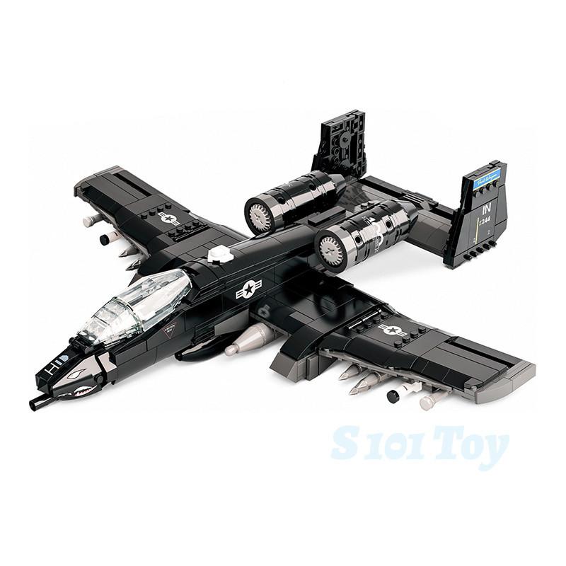 A-10 Thunderbolt II 'Warthog' Истребитель-бомбардировщик Строительные блоки, Армейский самолет Штурмовик Коллекционный Декор Кирпичики Игрушка Подарок Мальчику на День Рождения