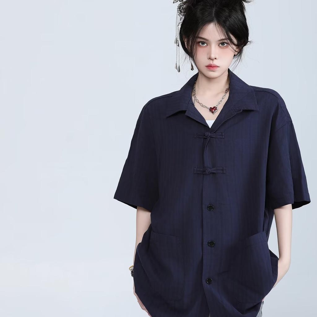 Летняя одежда мужская ретро повседневная рубашка студенческая свободная нишевая дизайнерская забавная новая мужская верхняя часть для ношения на открытом воздухе