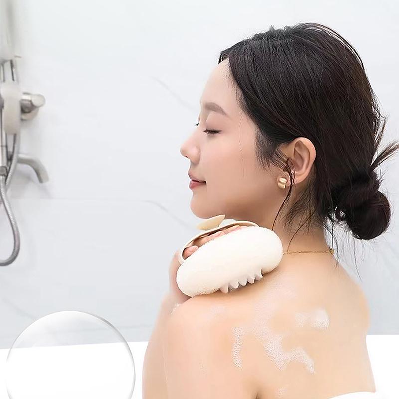 Круглый шарик для душа в виде подсолнуха, супермягкий массажный шарик для ванны с присоской, щетка для ванны, полотенце для ванны, губка для грязи, аксессуары для ванной комнаты