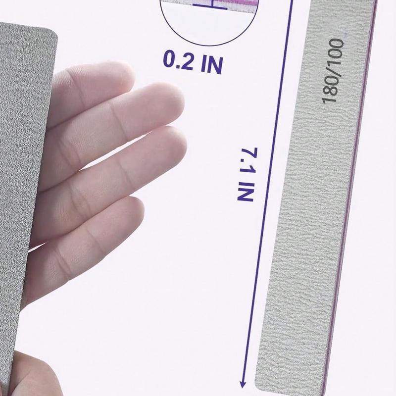 25PCS Professional Nail File,180/100 Nail File For Natural Nails, Nail File Double-Sided Washable Fine Grain Nail File For Home And Salon Use.