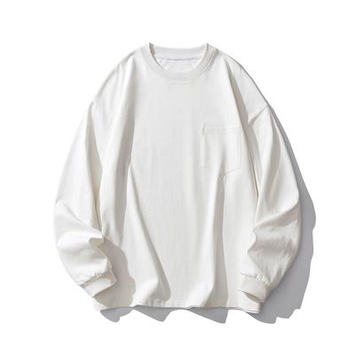 2025 Весна Мужская Повседневная Футболка С Длинным Рукавом Мужские Белые Черные Толстовки Мужские Корейские Модные Мужские Однотонные Цветные Топы Оверсайз Футболки