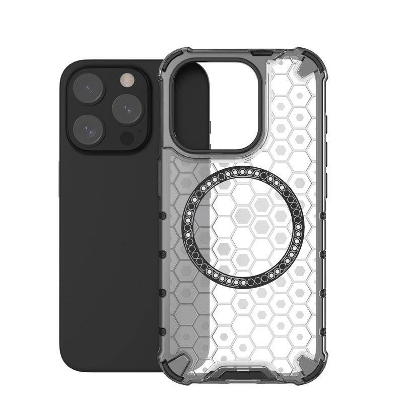 Применимый защитный чехол 2-в-1 с охлаждением для iPhone17Pro max Apple 16 сотовая структура магнитное крепление противоударный чехол для мобильного телефона