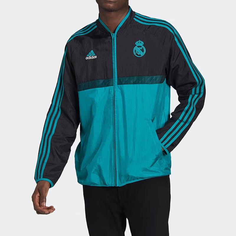 adidas Тканая куртка Real Madrid Icons Черный Взрыв Изумрудный GR4251