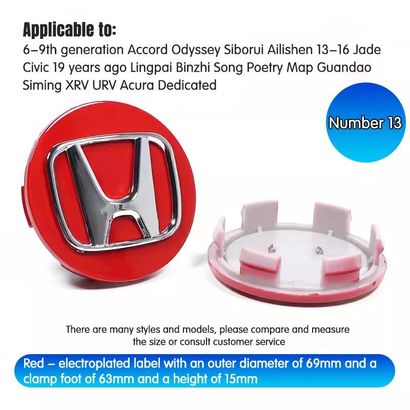4Pcs 69mm 62mm 58mm Car Wheel Center Hub Cap Caps Emblem Logo classic style For Honda Civic Accord Fit CRV Jazz Odyssey Prelude