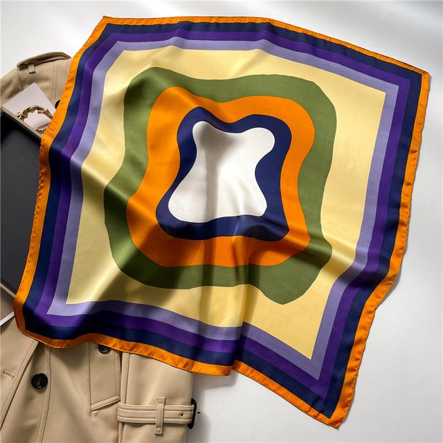 Шелковый квадратный шарф для женщин, шейный платок, женские повязки для волос, ленточная повязка на голову, роскошная шаль, атласный хиджаб, модные накидки, бандана