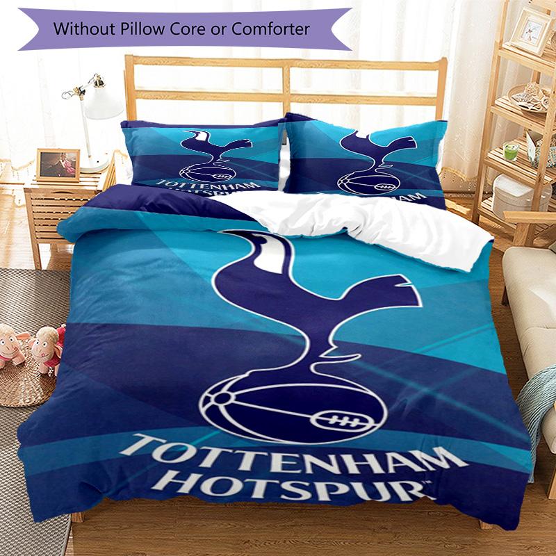 Tottenham Hotspur F.C Design Printed Pattern Duvet Cover Set – includes 1 duvet cover and 2 matching pillowcases Bedroom decor Christmas gifts