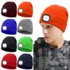 USB Rechargeable Cap with Light with 3 Brightness Levels 4 LED Beanie Hat Unisex Knitted Hat with Light Gift for Men Women Teens