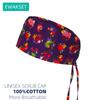 New Cartoon Doctor Operating Room Medical Organ Flowers Printed Nursing Head Cap Lab Scrub Pet Hospital Surgical Hat Unisex Dentist Scrub Caps