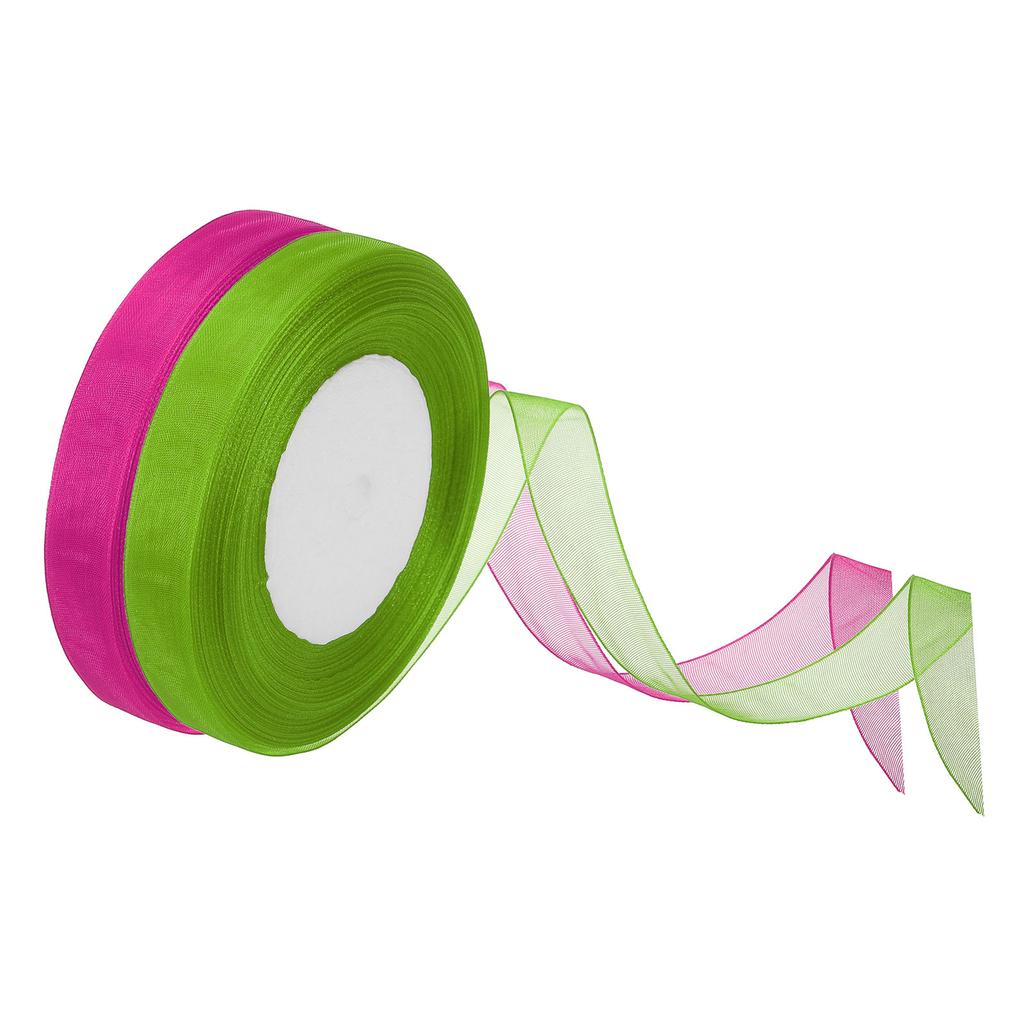 Лента из органзы 100 ярдов Лента для упаковки подарков для букета торта приглашений украшения для открыток домашнего декора (50 ярдов/рулон) 0,6 дюйма