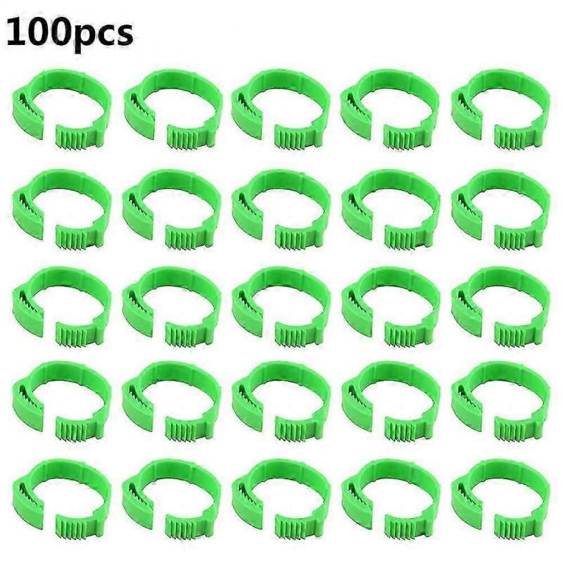 100pcs Adjustable Chicken Leg Rings Poultry Number Tags Duck Supplies Green