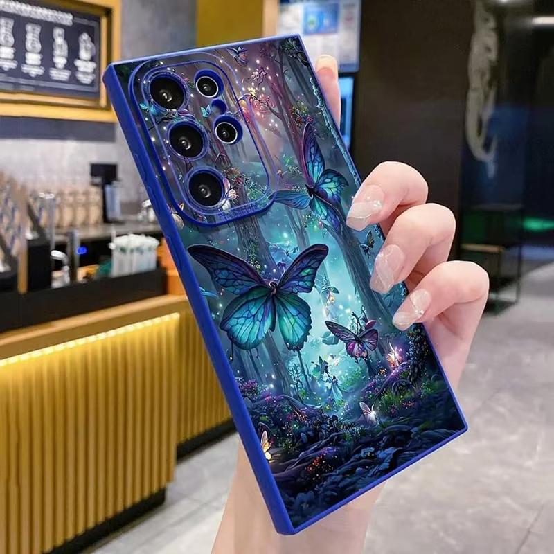 Светящийся в темноте чехол-бабочка для телефона Samsung A55 5G Чехол Galaxy A15 A35 A54 S25 Ultra S24 S23 FE S22 S21 S20 Plus Чехол