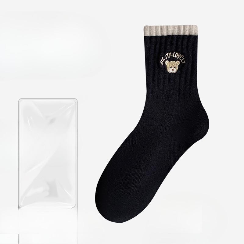 Женские осенне-зимние новые трендовые носки-гольфы из чистого хлопка, дышащие, дезодорирующие, влагоотводящие