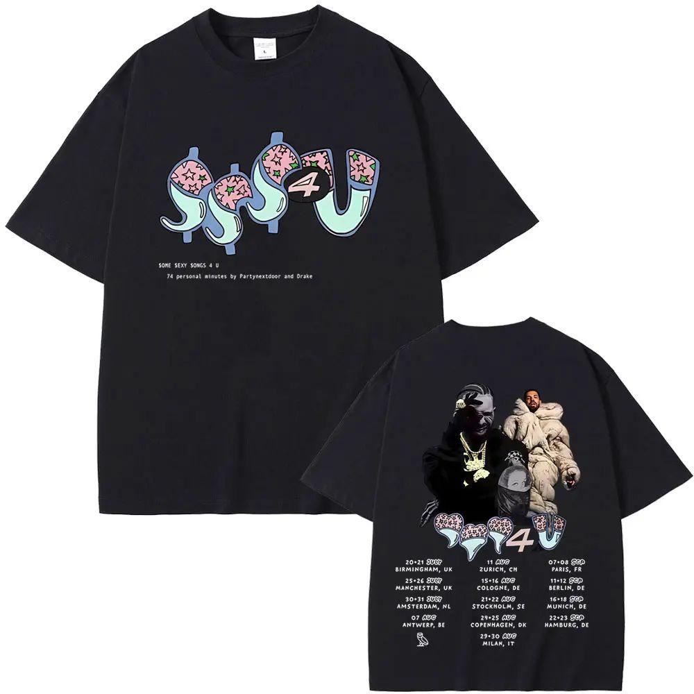 Rapper Partynextdoor Drake Some Sexy Songs 4 U Sss4u Double Sided Print T Shirts Fashion Hip Hop Tops Oversized Tees Unisex