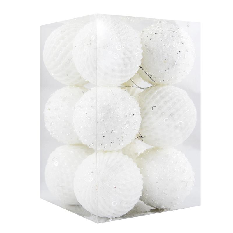 12 шт. 8 см елочные шары украшение большой блеск белый красный рождественская елка подвеска украшение для дома 2025 новогодний подарок