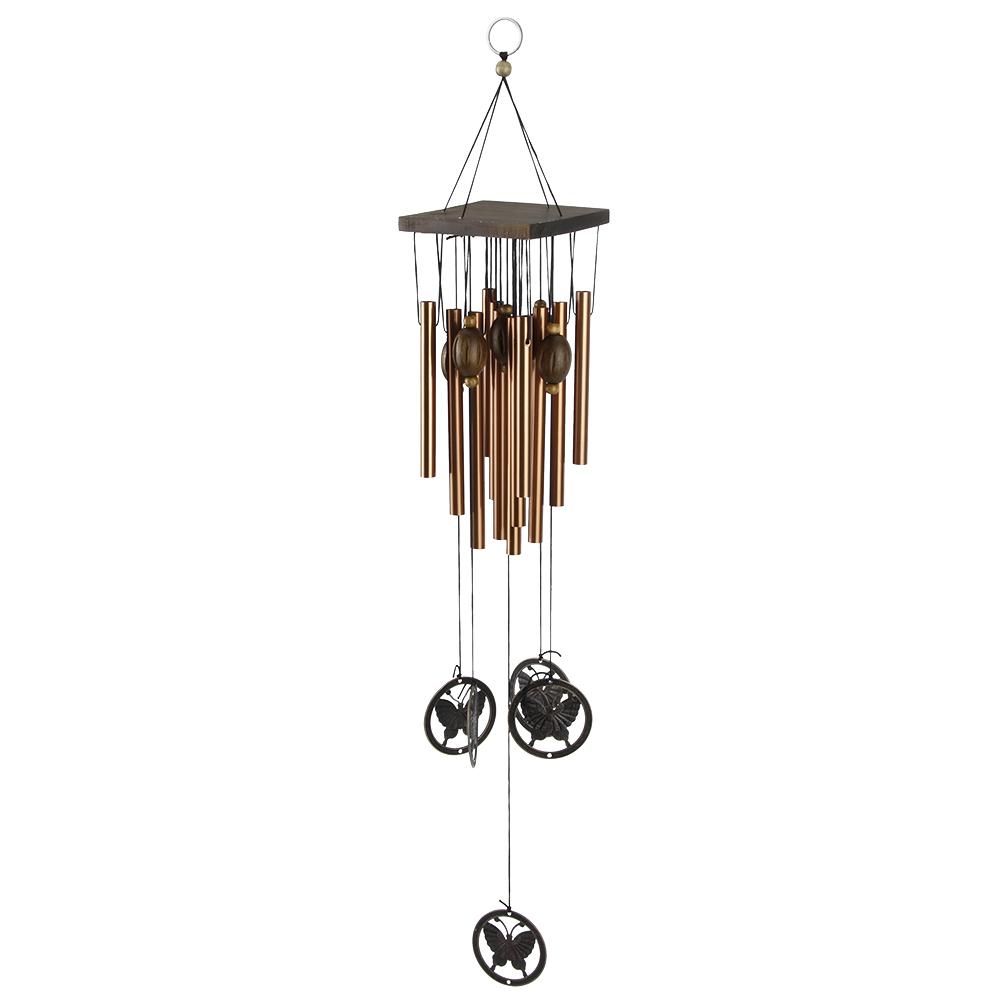 Outdoor Garden Yard Copper Alloy Wind Chime Multi Tube Windbell Hanging Decoration(Butterfly )