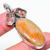 Bumble Bee Jasper, Morganite 925 Sterling Silver Pendant 2.25" Y7w10