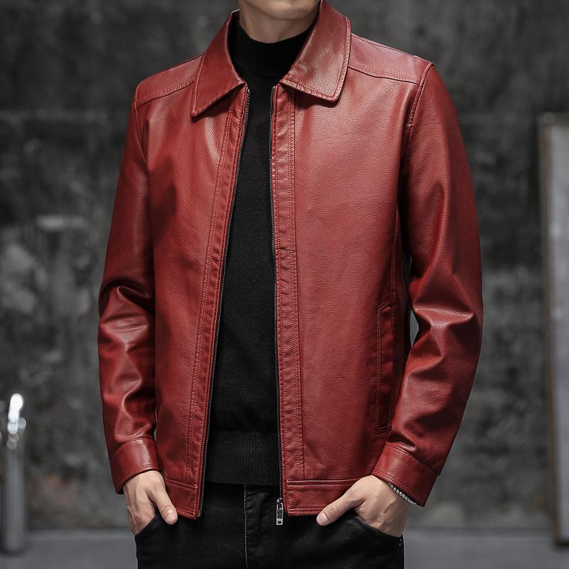 Мужская куртка из ПУ-кожи с воротником-стойкой - Мягкое, универсальное, легкое пальто в стиле business casual для осени и зимы