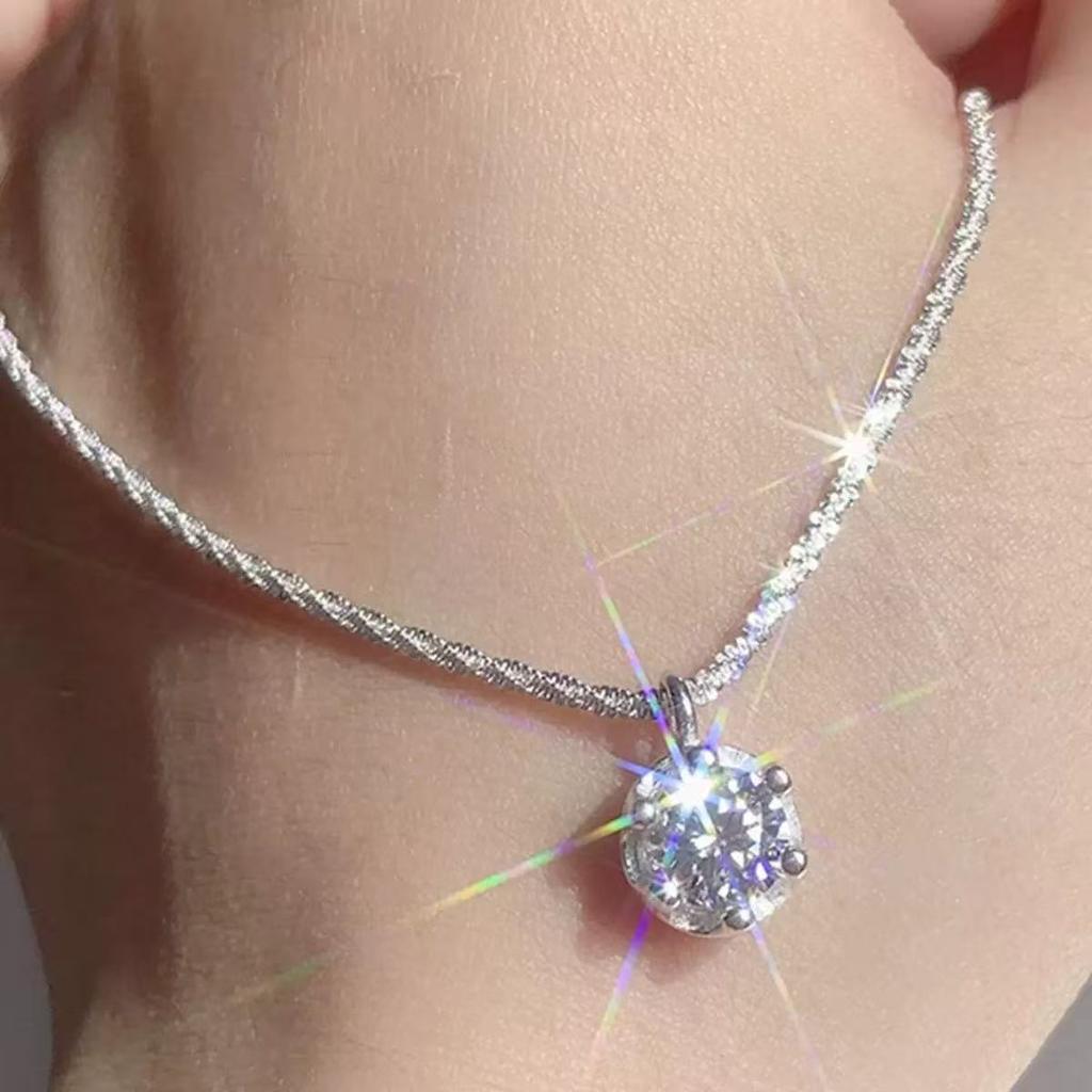 TEN CARATS Серебро s925 Муассанит VVS1 Классическое Ожерелье с Короной для Женщин Подарок Ювелирное изделие с Сертификатом GRA бесплатно