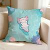 Cute Cartoon PPink AAxolotl  Pillow Case Square DoubleSided Sofa Cushion Cover Bedroom Bedside Pillow