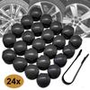24x25mm Car Accessories Black Wheel Nuts Caps Protector Tyre Bolts Outward Decoration Studs Hub Cover Caps For A4 A5 A6 A7 Q3 Q5 TT R8