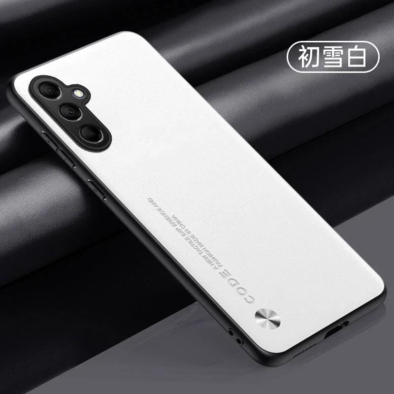 For Samsung M3 G M1 M Plain PU Leather Matte Case For Galaxy M34 A Silicone Ultra Thin Soft Frame Shookproof Bumper Cover
