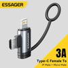 Essager Адаптер 2-в-1 Lightning/Micro USB Быстрая зарядка USB Type C Female Разъем для iPhone 17 16 15 14 13pro iPad Конвертер